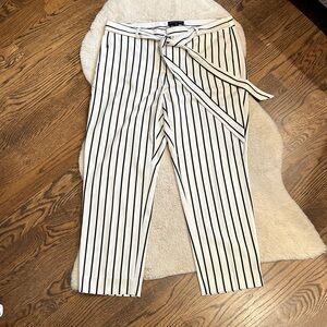 Banana Republic Black and White Striped Trousers